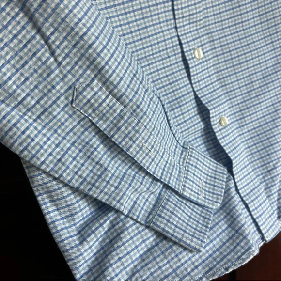 Vineyard Vines Whale Shirt 100% Cotton Blue Checkered Shirt - Picture 6 of 9